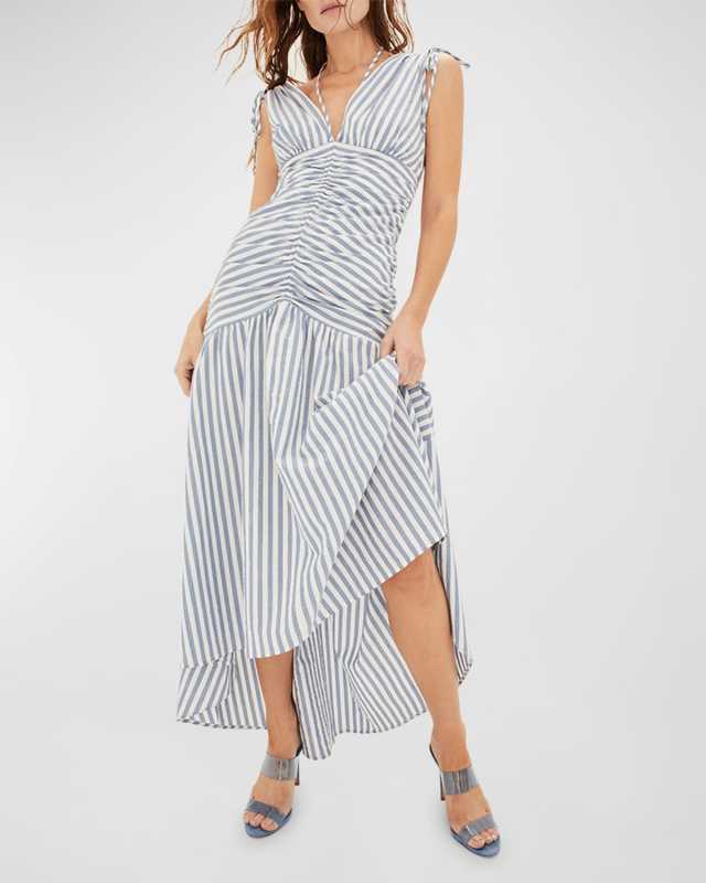 Perrin Stripe Ruched Maxi Dress